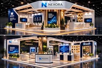 3d booth design and island booth design for trade show booths
