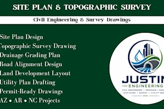 create site plans, grading, topographic surveys az ar nc