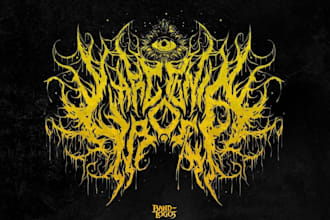 design a brutal slam death metal band logo