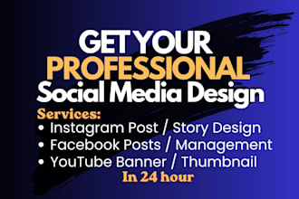 design instagram, facebook, youtube thumbnails and banners
