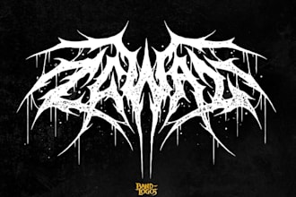 design a crushing sludge metal band logo