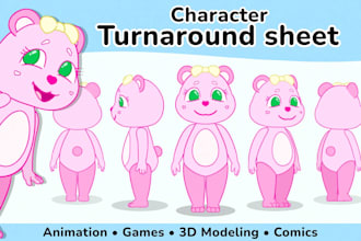 create character turnaround sheets for animation and games