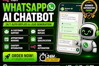 build n8n whatsapp ai chatbot, auto reply bot, business automation