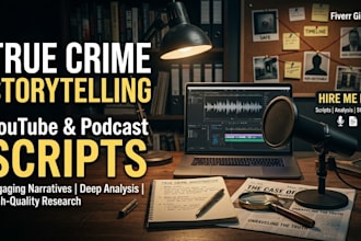 write engaging true crime scripts for youtube or podcast