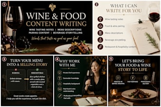 write professional wine and food content for your brand