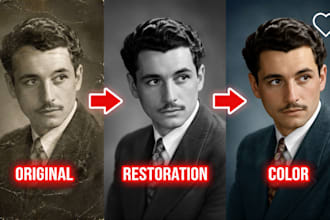 restore, colorize and repair your old or damaged photos professionally