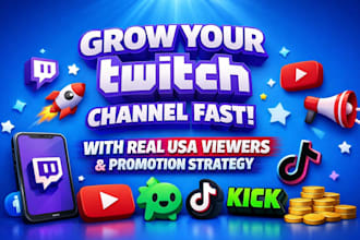 grow your twitch channel fast with real usa viewers and promotion strategy
