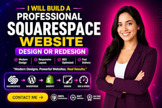 fix or, redesign and develop a modern squarespace website coding