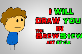 draw you in the brewstew cartoon art style