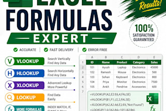 do excel formula, vlookup, xlookup and pivot table