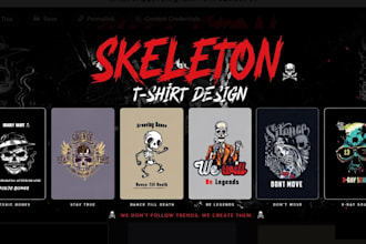 design retro skull t shirt skeleton logo
