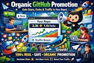 do your organic github promotion to gain stars fork repo traffic