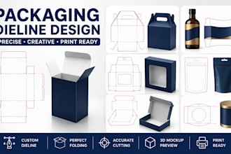 create packaging dieline, box dieline, print ready packaging