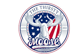 design thirsty moose knight club bar logo