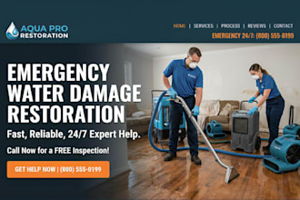 build wix wordpress home services website restoration company contractor website