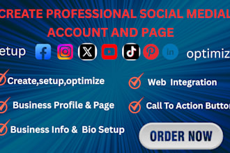 be your social media manager create setup all social media account page