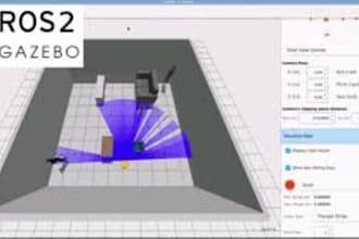 create ros2 gazebo robot simulation, slam and moveit projects