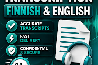 accurately transcribe audio and video in english and finnish
