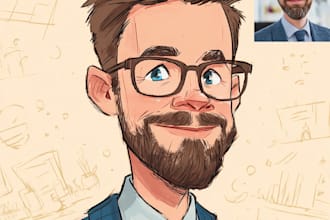 illustrate custom cartoon portrait and caricatures