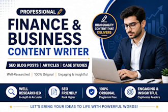 write business and finance articles and blog posts