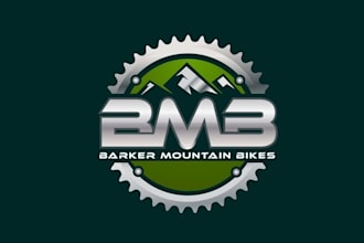 make barker mountain bikes shop logo with racing team