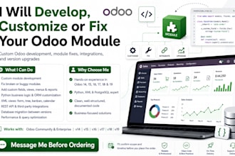 develop, customize or fix your odoo module