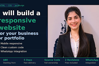 build a responsive HTML CSS website for small business or portfolio