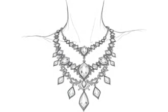 draw a jewelry design, illustration or a sketch of jewelry