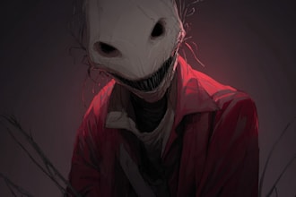 do a creepy and dark horror art illustration