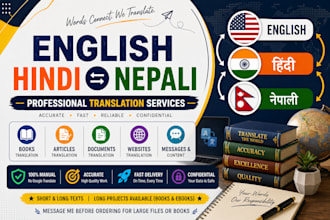 translate english to hindi and nepali professionally