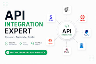 build custom API integration, rest API, stripe, and webhooks