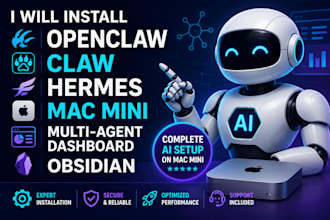 install openclaw, claw, hermes, obsidian multiagent ai dashboards on mac mini
