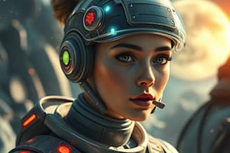 design stunning sci fi portrait art