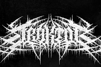 design a dark pagan black metal band logo
