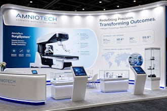 do 3d booth design and exhibition with display wall design and booth graphics