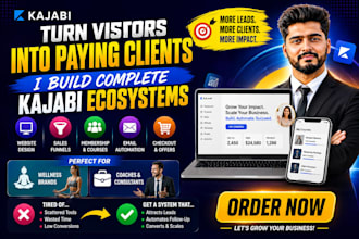 build kajabi coaching website, wellness membership and sales funnel