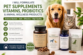 formulate pet supplements vitamins probiotics and animal wellness products