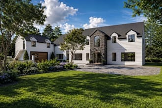 transform old property,modern farmhouse model,outdoor design,timelapse 3d render