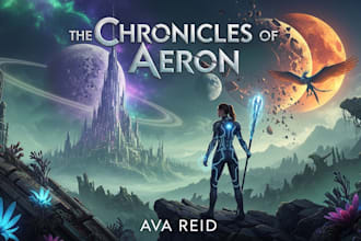 design a sci fi fantasy book cover design that sells