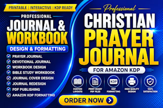 design a christian prayer journal for amazon KDP and format ebooks