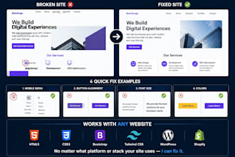 do HTML CSS edits and small website fixes within 24 hours