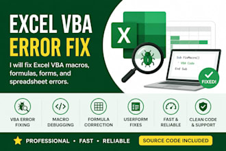 fix excel vba macros and spreadsheet errors