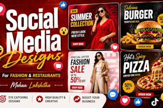 social media post for fashion and restuarents