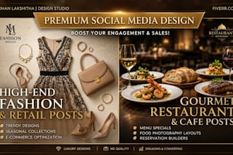social media post for fashion and restuarents