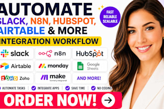 automate slack n8n hubspot airtable integration workflow monday googlesheet zoho