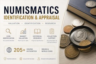 identify and aapraise world and indian coins or banknotes professionally