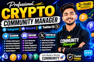 manage twitter x telegram and discord community for your crypto project