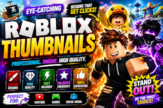 design cartoon youtube thumbnails, gaming thumbnail socail media post design