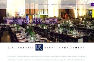 design event planning website, wedding website and photography website