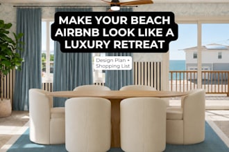 design a beautiful coastal airbnb interior
